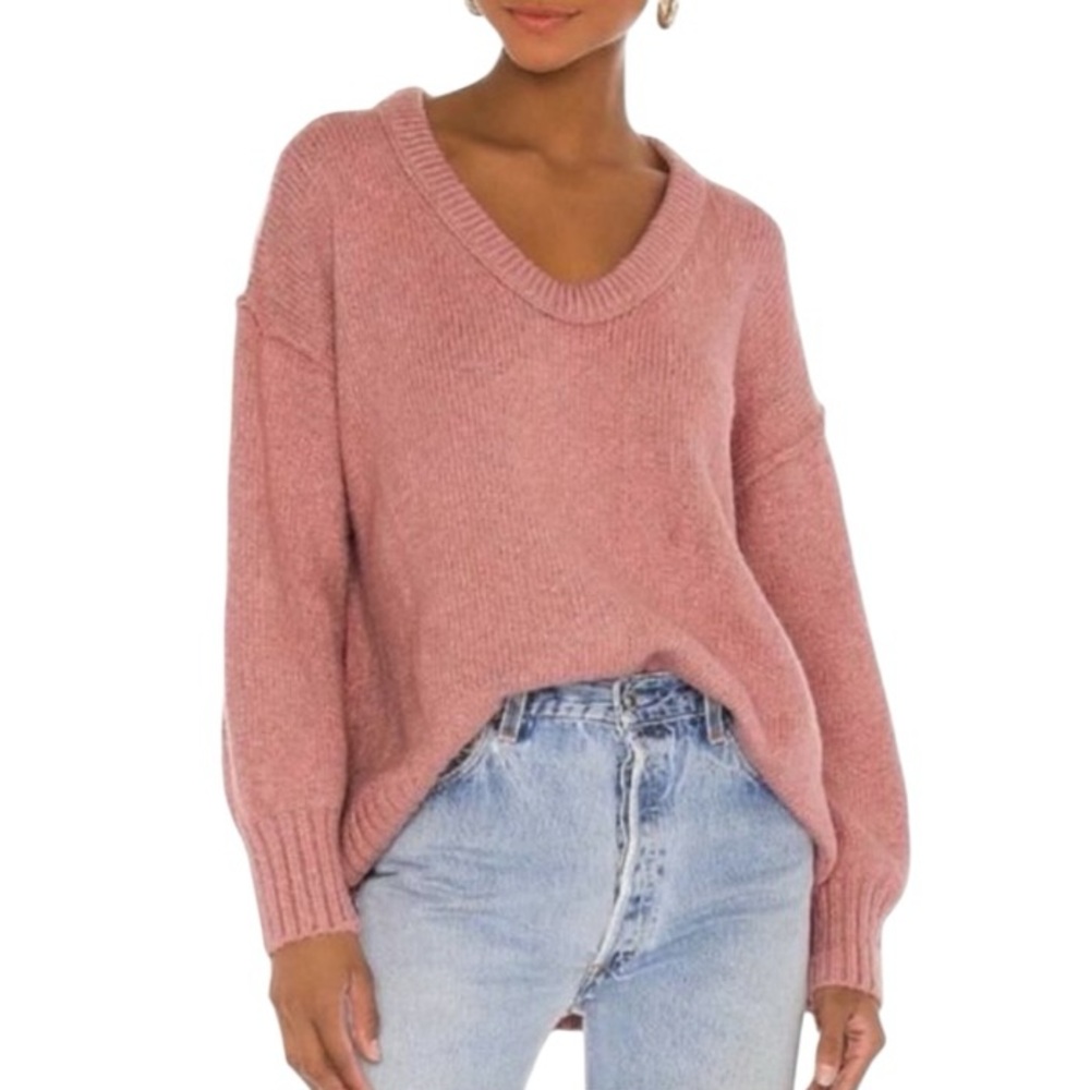 FREE PEOPLE BROOKSIDE ALPINE ROSE OVERSIZED KNIT TUNIC SWEATER SIZE MEDIUM - Picture 2 of 16